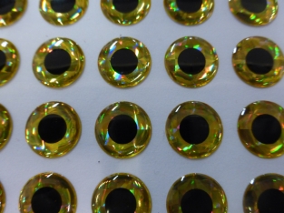 3-D Fish Augen 12mm Gold